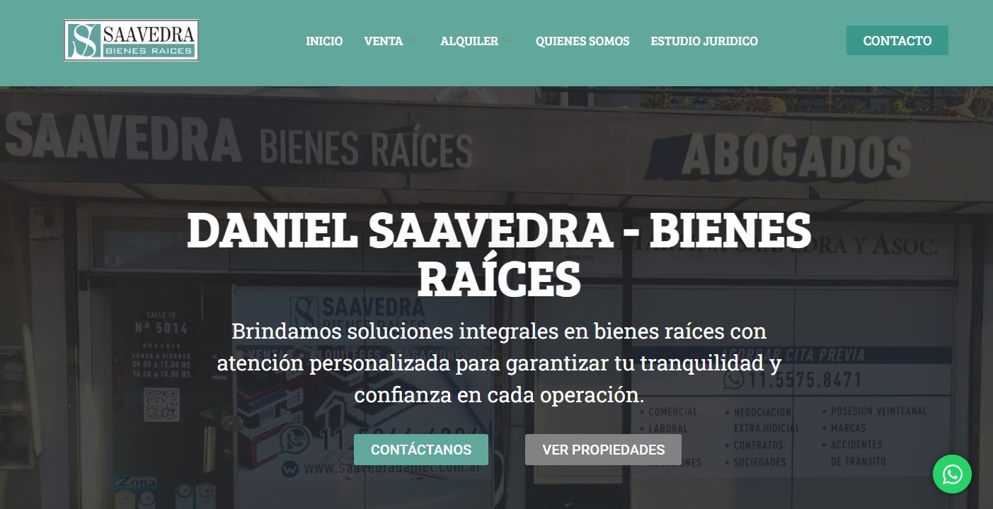 Saavedra Bienes Raices Sitio Web